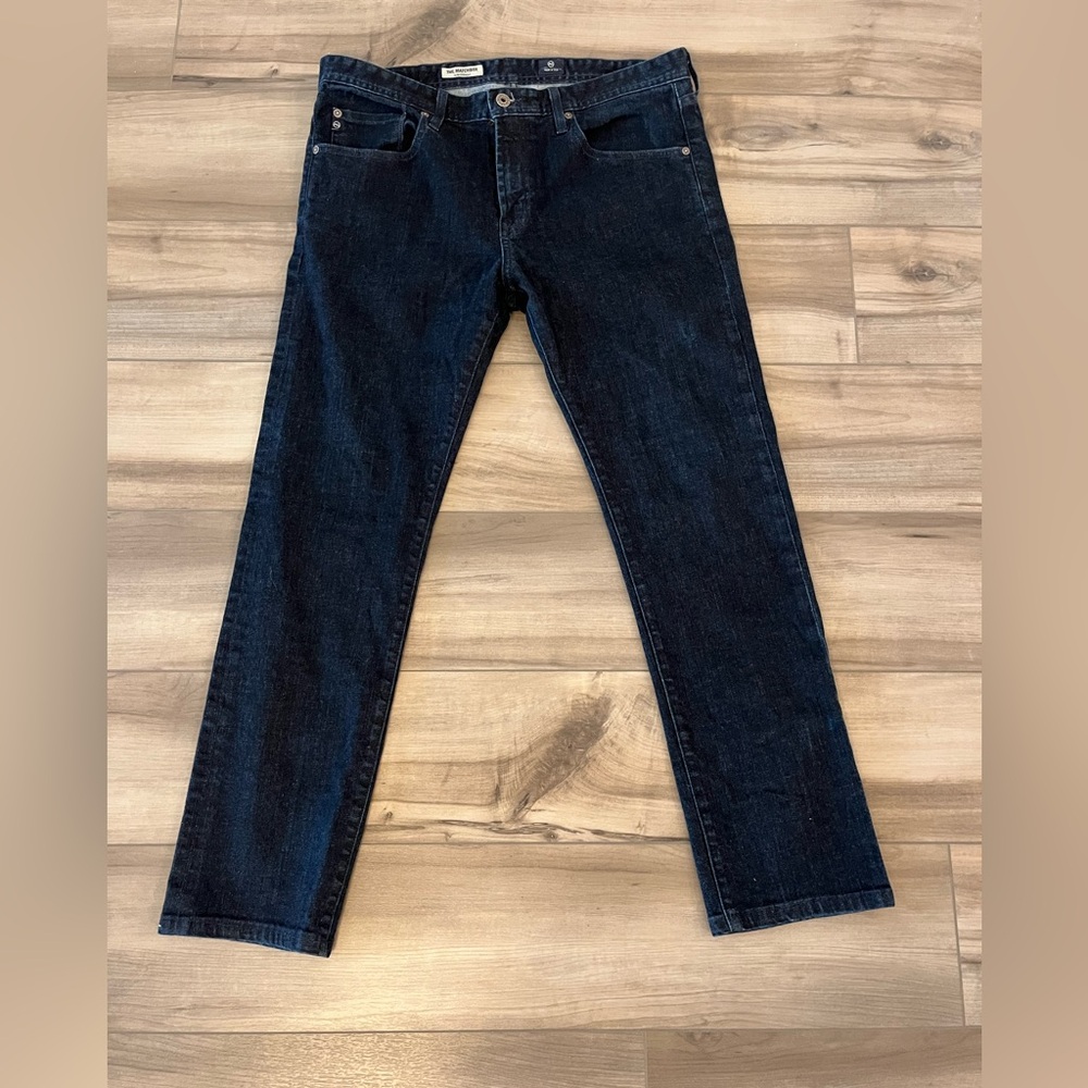 AG Adriano Goldschmidt the Matchbox Slim Straight Dark Wash Jeans 36x34 MadeUSA
